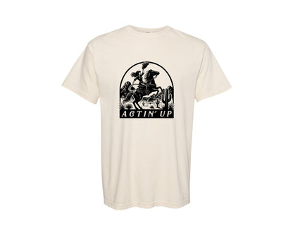 brand:Comfort Colors|color:Ivory|Actin Up Cowgirl Western Cowgirl Graphic T-Shirt