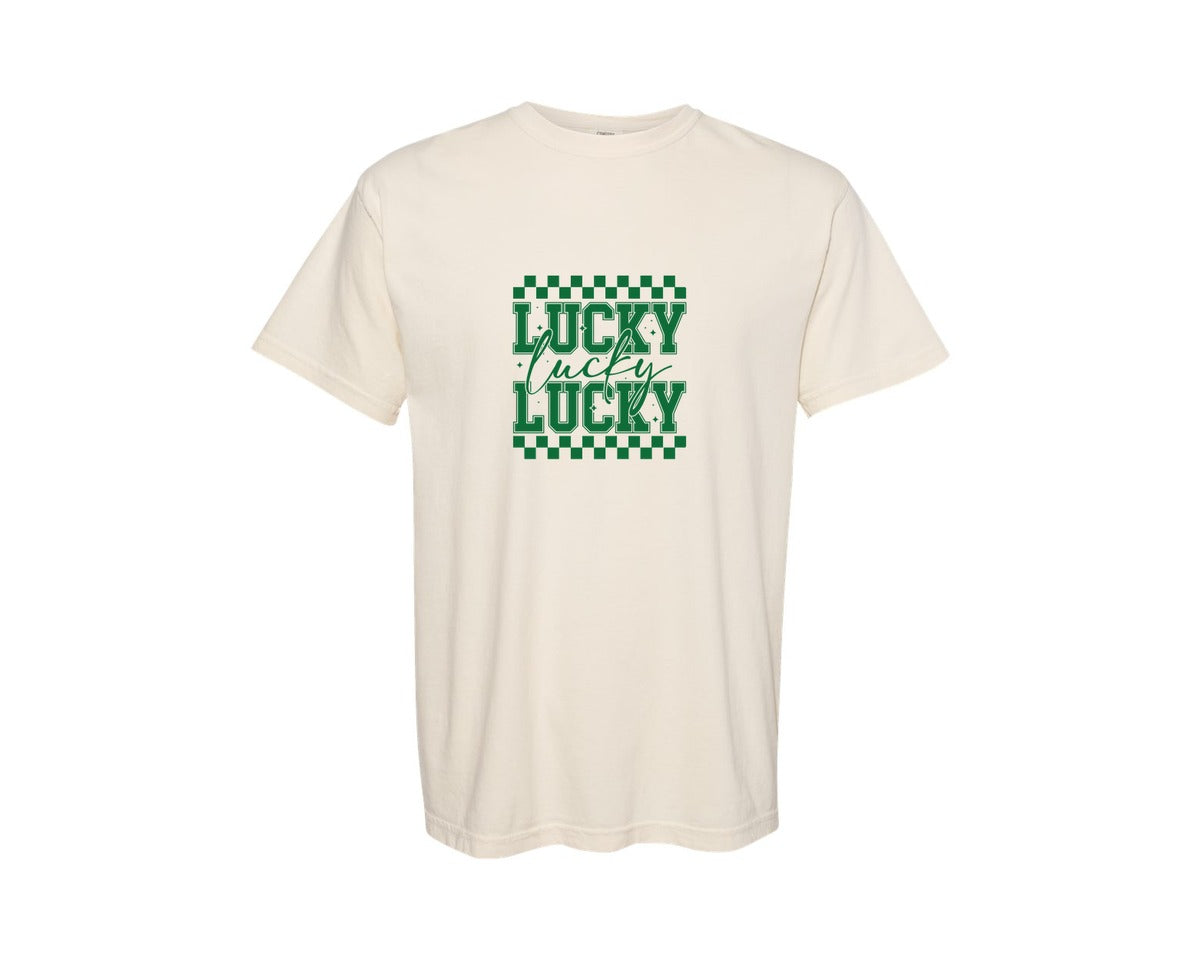 brand:Comfort Colors|color:Ivory|Lucky St Patricks Day 9 Graphic T-Shirt