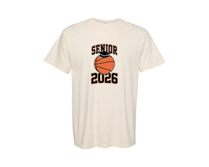 brand:Comfort Colors|color:Ivory|Class Of 2026 Senior Basketball 2026 Graphic T-Shirt