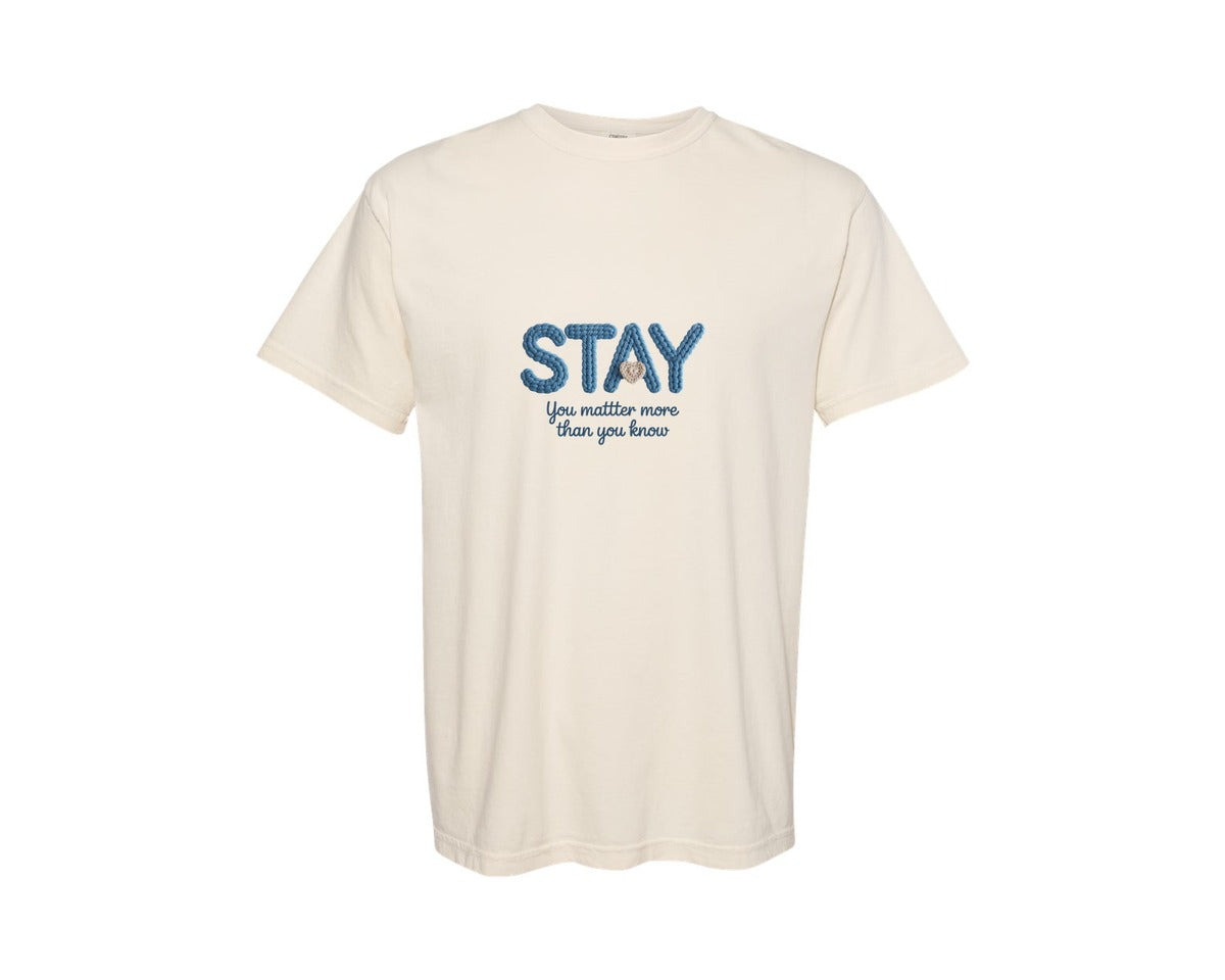 brand:Comfort Colors|color:Ivory|You Matter More Than You Know Crochet Pn Graphic T-Shirt