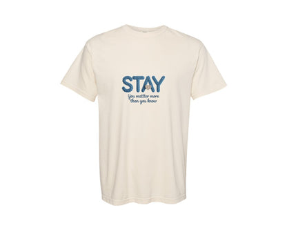 brand:Comfort Colors|color:Ivory|You Matter More Than You Know Crochet Pn Graphic T-Shirt