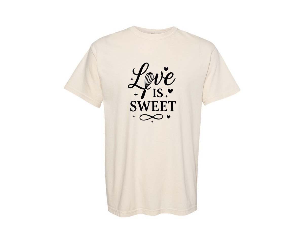 brand:Comfort Colors|color:Ivory|Love Is Sweet Valentine Graphic T-Shirt