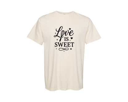 brand:Comfort Colors|color:Ivory|Love Is Sweet Valentine Graphic T-Shirt