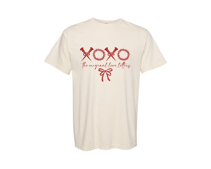 brand:Comfort Colors|color:Ivory|Xoxo The Original Love Letters Chri Graphic T-Shirt