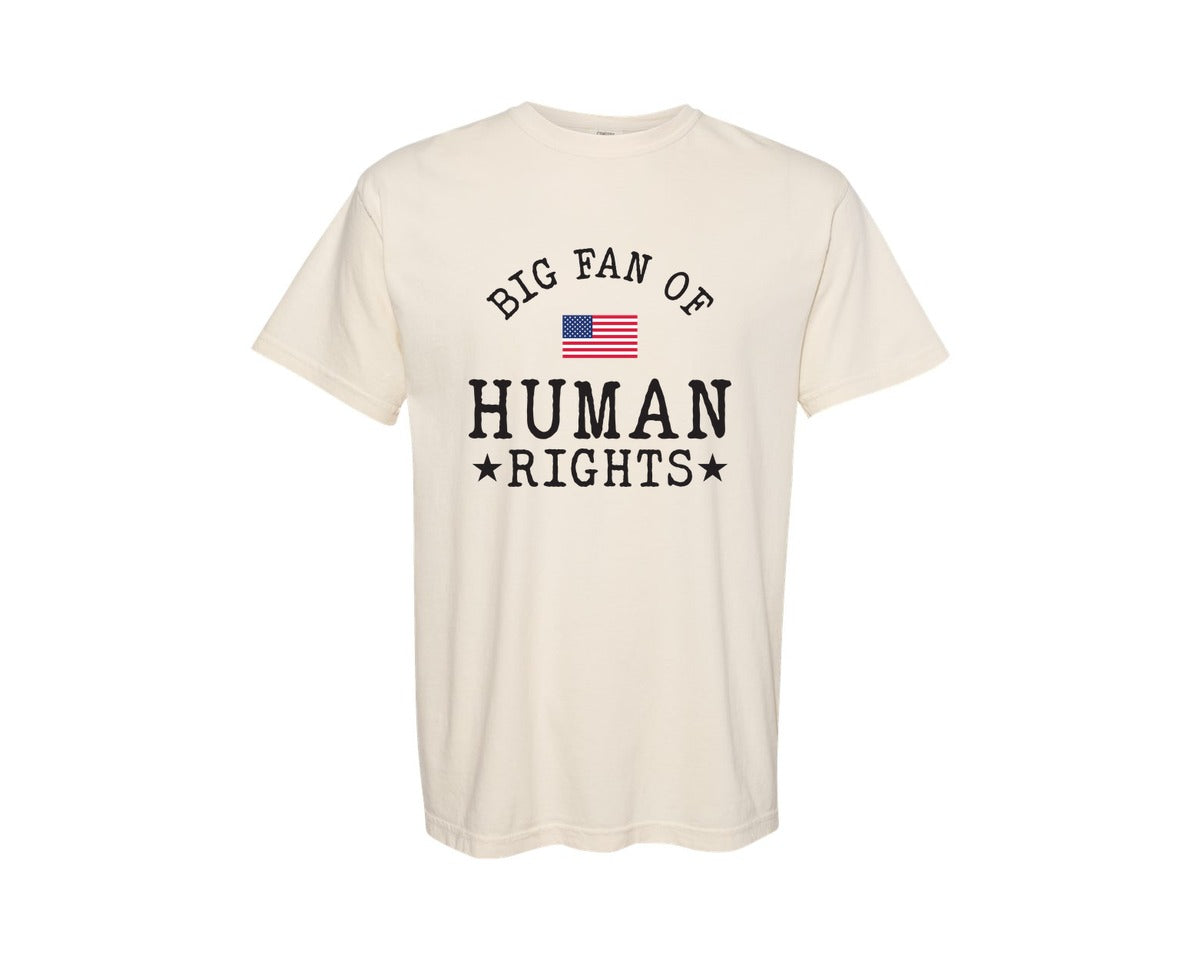 brand:Comfort Colors|color:Ivory|Big Fan Of Human Rights Equality Shirt 2 Graphic T-Shirt