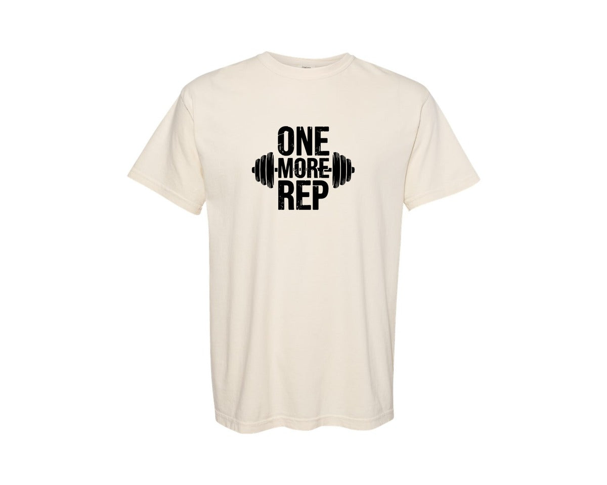 brand:Comfort Colors|color:Ivory|One More Rep Fitness Quote Shirt Graphic T-Shirt