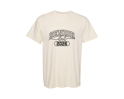 brand:Comfort Colors|color:Ivory|Senior Dad Graduation Outline Badge Graphic T-Shirt