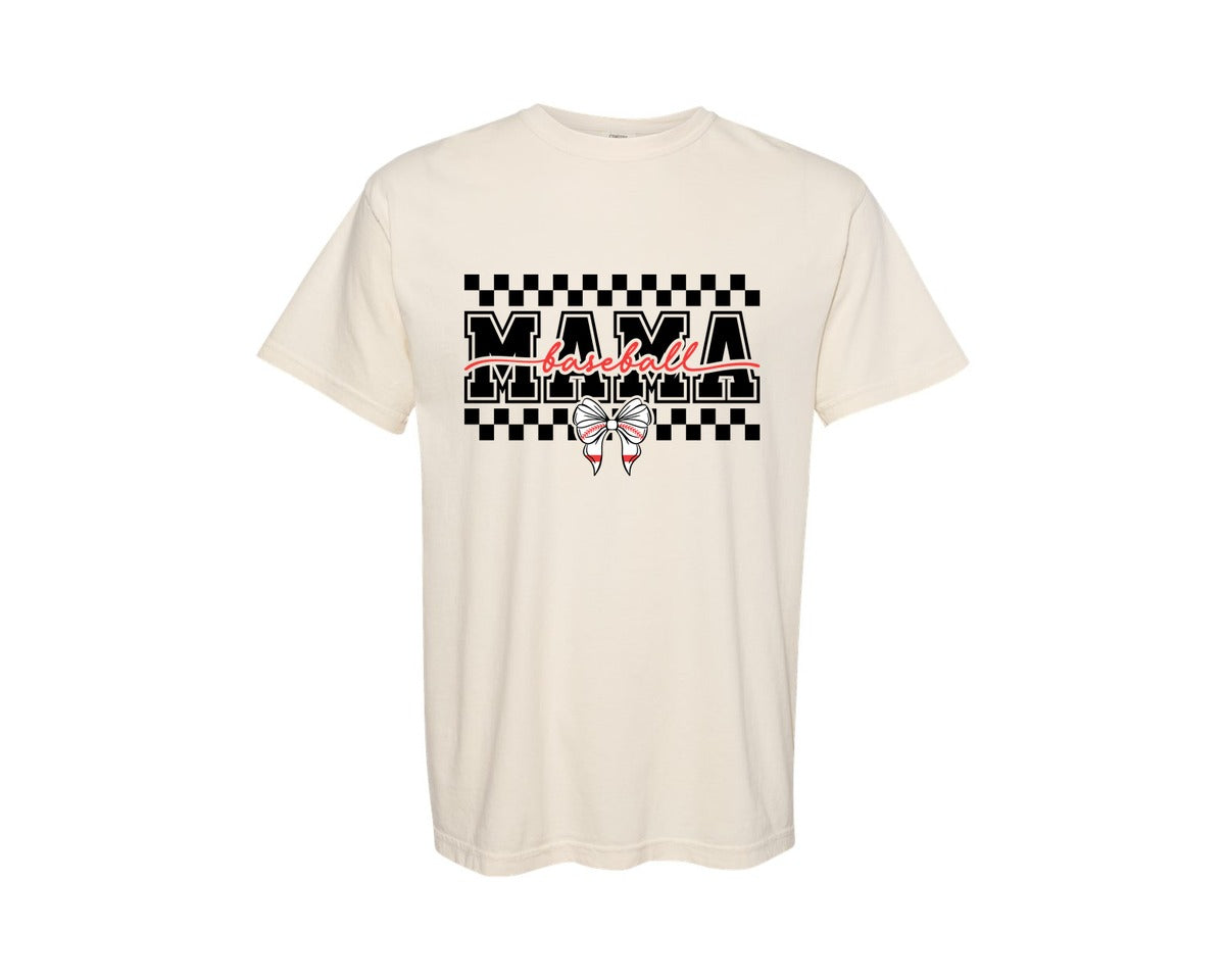 brand:Comfort Colors|color:Ivory|Baseball Mama Baseball Mom Pngmama Graphic T-Shirt