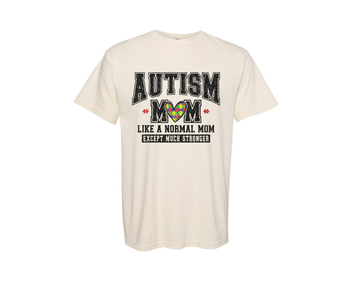 brand:Comfort Colors|color:Ivory|Autism Mom Retro Mama 2 Graphic T-Shirt