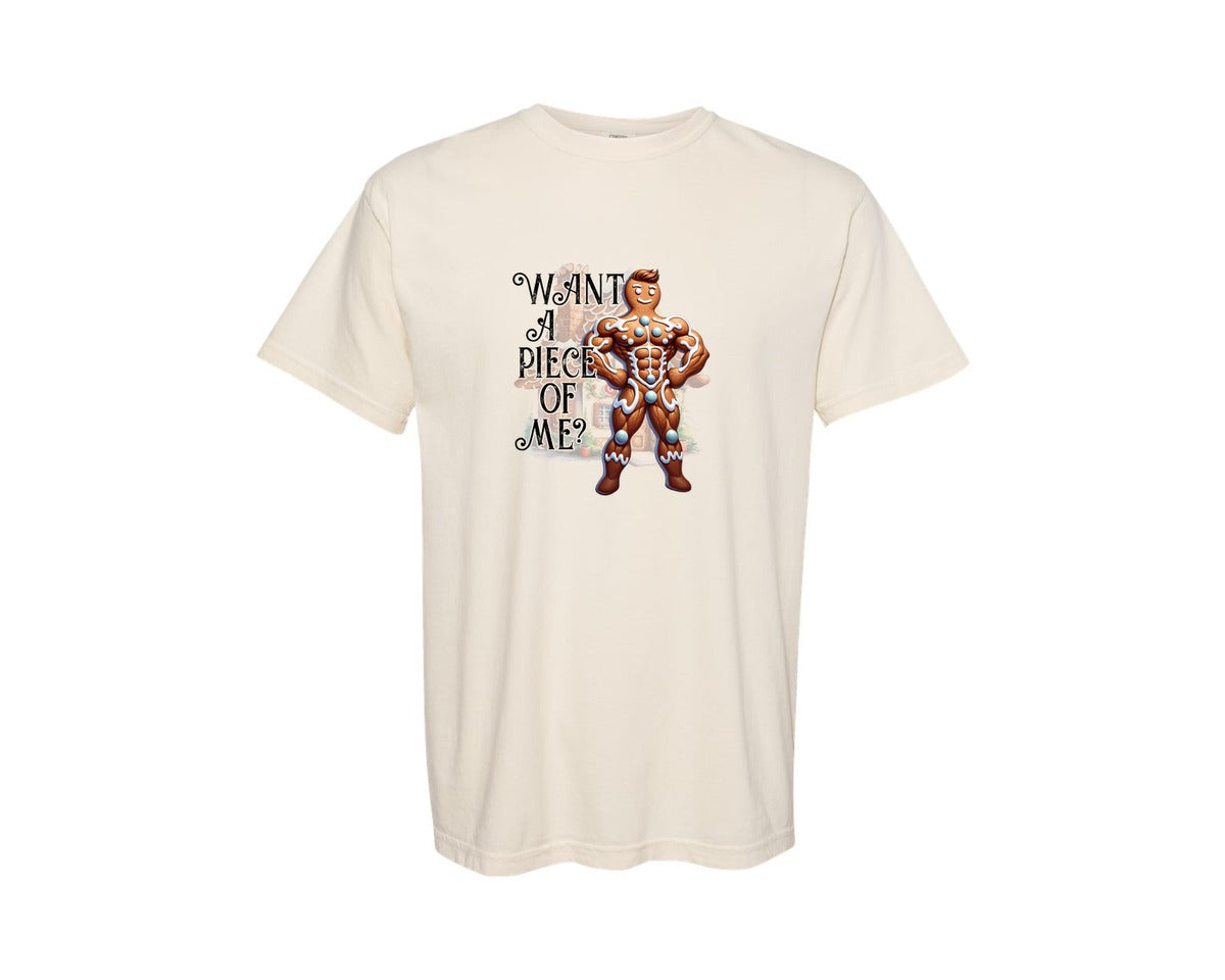 brand:Comfort Colors|color:Ivory|Funny Gingerbread Man Piece Of Me Graphic T-Shirt