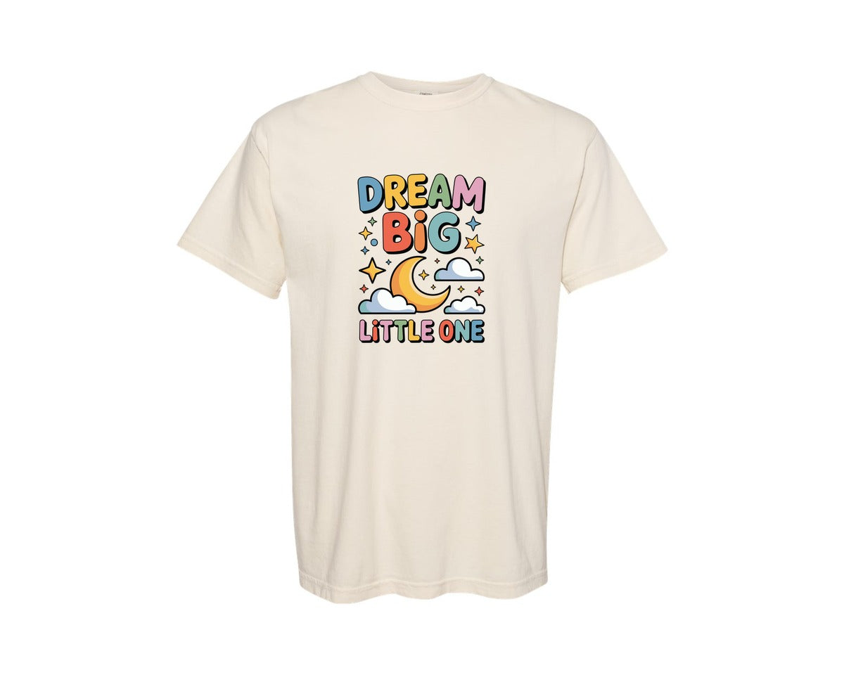 brand:Comfort Colors|color:Ivory|Dream Big Little One Space Nursery Art Graphic T-Shirt