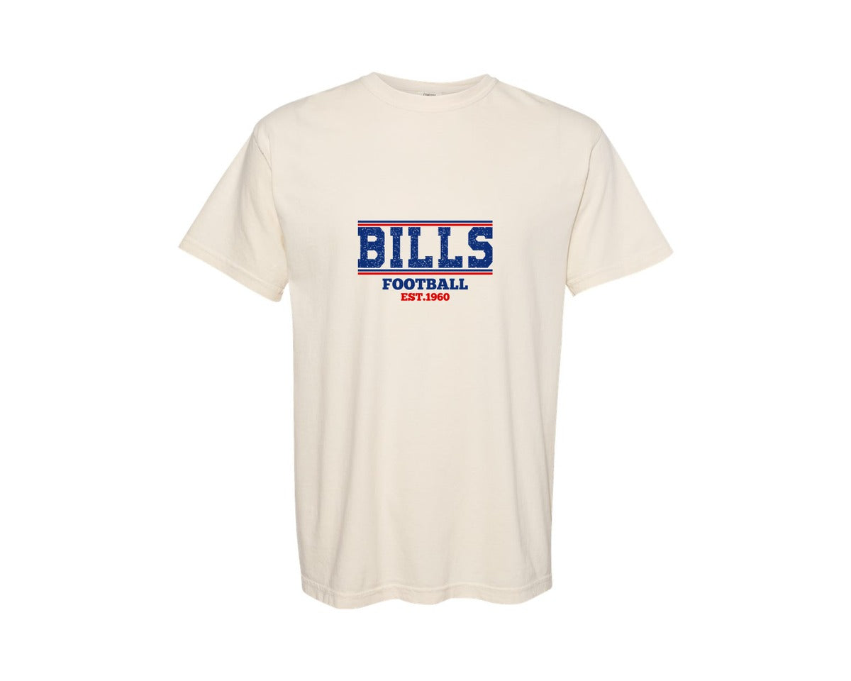 brand:Comfort Colors|color:Ivory|Bills Football Football Design Graphic T-Shirt