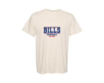 brand:Comfort Colors|color:Ivory|Bills Football Football Design Graphic T-Shirt