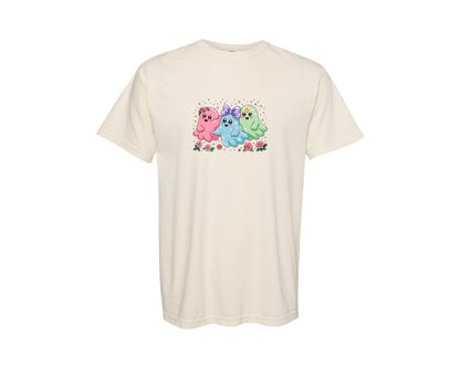 brand:Comfort Colors|color:Ivory|Trio Of Cute Baby Ghosts Tee Graphic T-Shirt