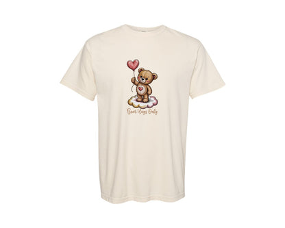 brand:Comfort Colors|color:Ivory|Bear Hugs Only Valentine Graphic T-Shirt