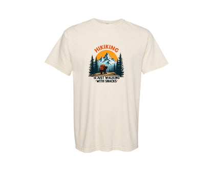 brand:Comfort Colors|color:Ivory|Funny Bear Backpack Mountain Hiking Graphic T-Shirt