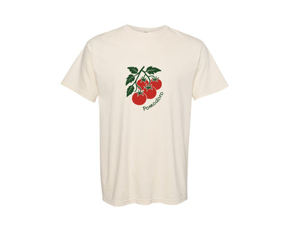 brand:Comfort Colors|color:Ivory|Italian Summer Pomodoro Tomato Graphic T-Shirt