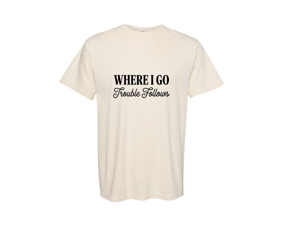 brand:Comfort Colors|color:Ivory|Sarcastic Trouble Couple Valentine 2 Graphic T-Shirt
