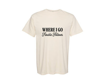 brand:Comfort Colors|color:Ivory|Sarcastic Trouble Couple Valentine 2 Graphic T-Shirt