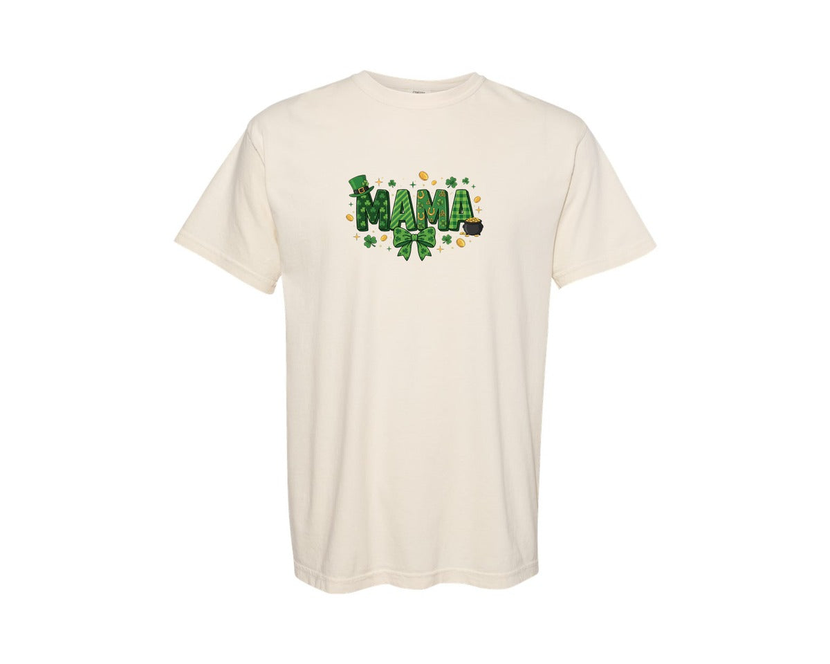brand:Comfort Colors|color:Ivory|St Patricks Day Mama Design 4 Graphic T-Shirt