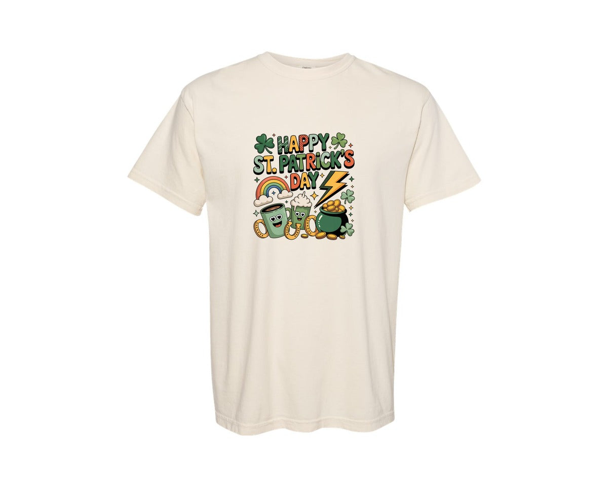 brand:Comfort Colors|color:Ivory|Happy St Patricks Day St Patricks 3 Graphic T-Shirt