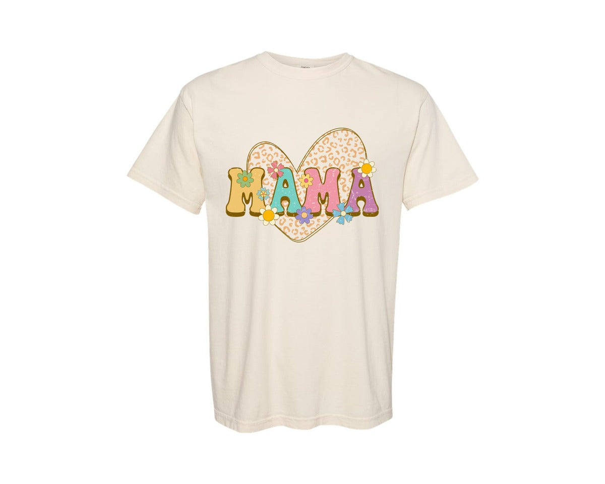 brand:Comfort Colors|color:Ivory|Mama Nurse Teacher Jesus Leopard Graphic T-Shirt