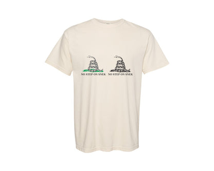 brand:Comfort Colors|color:Ivory|No Step On Snek 1776 Gadsden Flag Meme Graphic T-Shirt