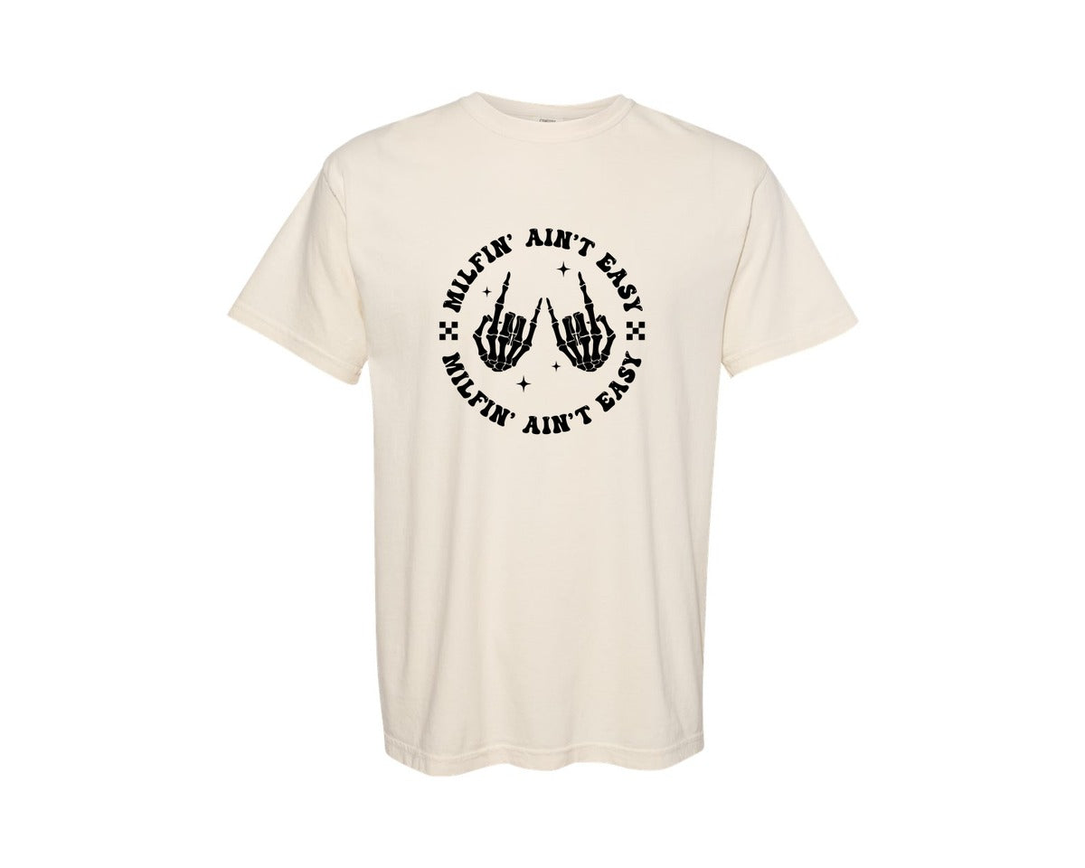 brand:Comfort Colors|color:Ivory|Milfin Aint Easy 2 Files Graphic T-Shirt