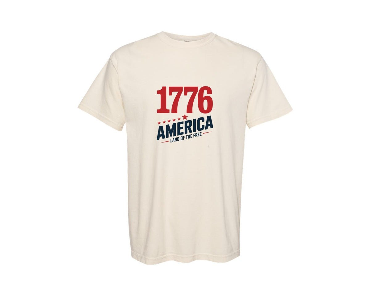 brand:Comfort Colors|color:Ivory|1776 America 4Th Of July 5 Graphic T-Shirt