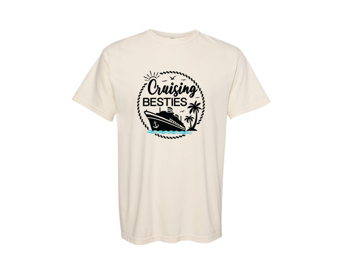 brand:Comfort Colors|color:Ivory|Cruise Cruising Besties Friend Graphic T-Shirt