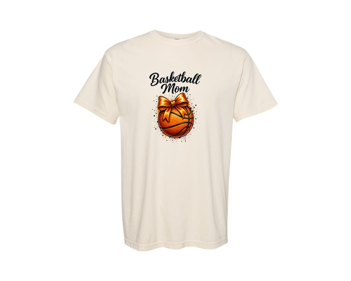 brand:Comfort Colors|color:Ivory|Basketball Mom Design 2 Graphic T-Shirt