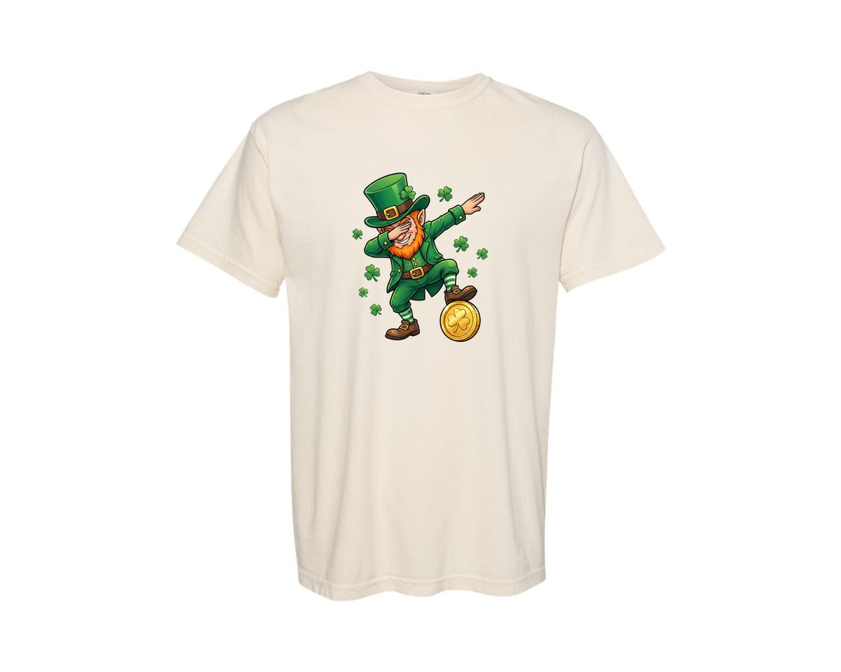 brand:Comfort Colors|color:Ivory|St Patricks Day Dabbing Leprechaun 2 Graphic T-Shirt