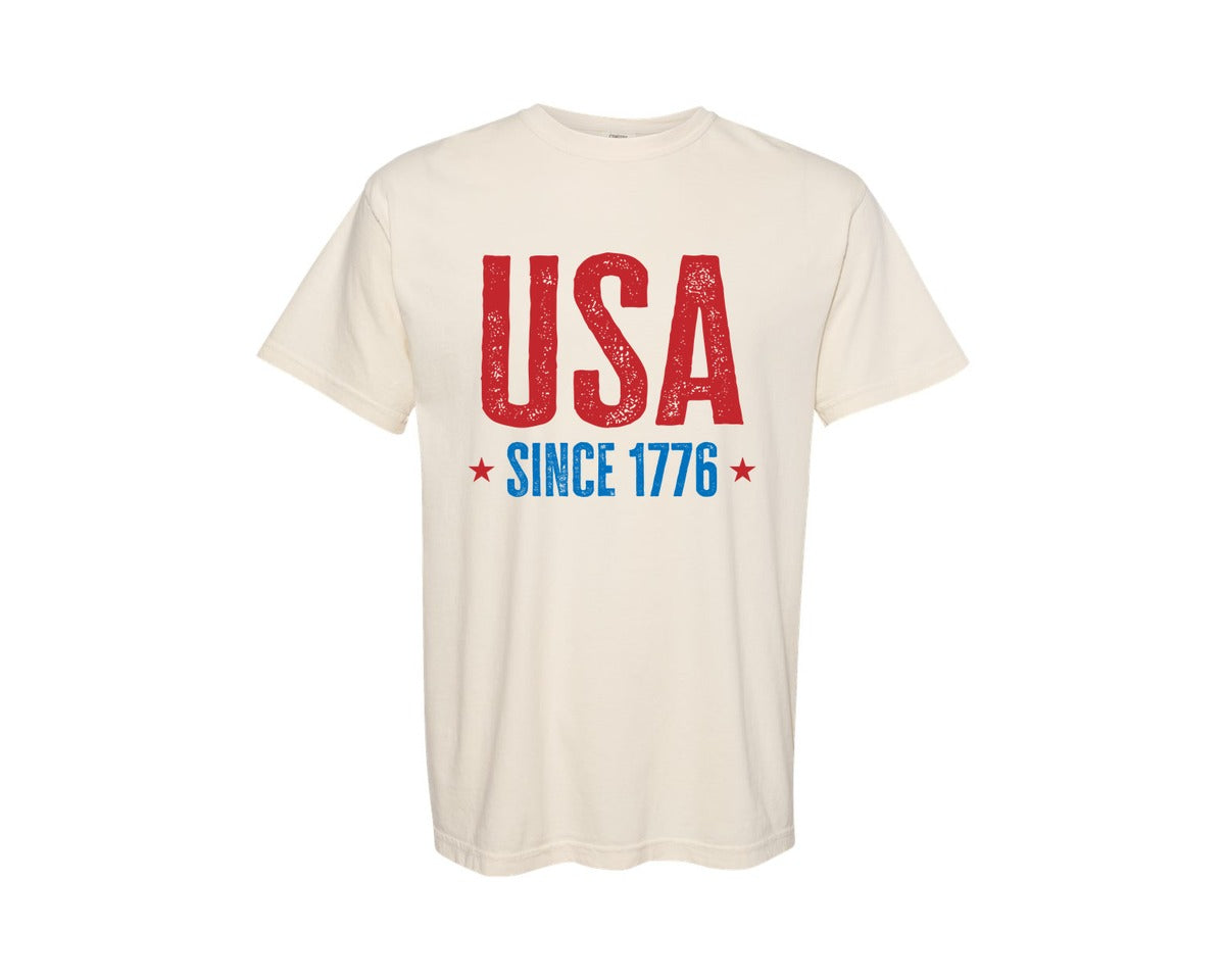 brand:Comfort Colors|color:Ivory|Usa Since 1776 Svg4Th Of July Shirt Graphic T-Shirt