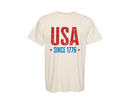 brand:Comfort Colors|color:Ivory|Usa Since 1776 Svg4Th Of July Shirt Graphic T-Shirt