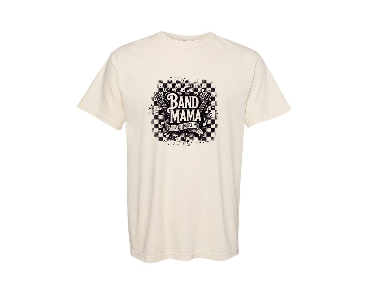 brand:Comfort Colors|color:Ivory|Retro Band Mama Musical Notes Graphic T-Shirt