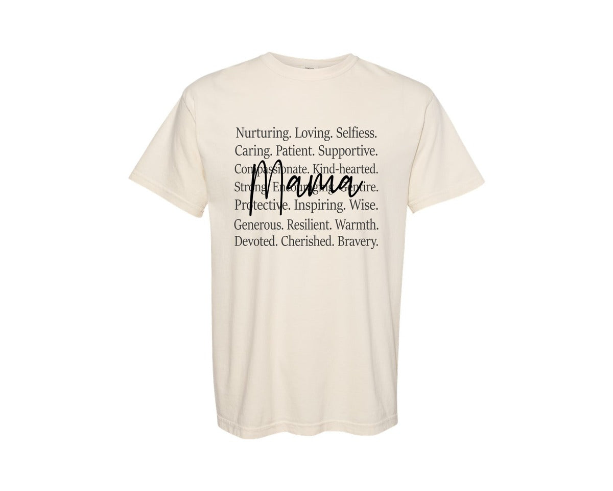 brand:Comfort Colors|color:Ivory|Mama Words Mothers Day Graphic T-Shirt