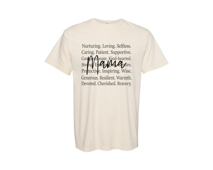 brand:Comfort Colors|color:Ivory|Mama Words Mothers Day Graphic T-Shirt