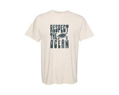 brand:Comfort Colors|color:Ivory|Respect The Ocean T Shirt Design Graphic T-Shirt