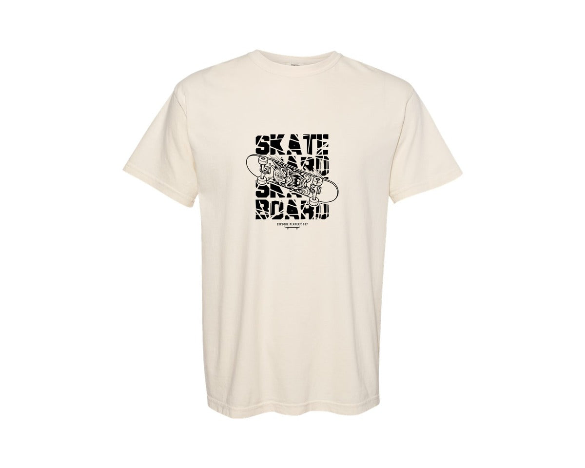 brand:Comfort Colors|color:Ivory|Skateboard T Shirt Deign Graphic T-Shirt