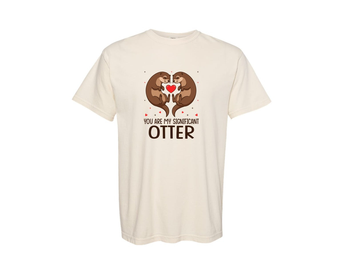 brand:Comfort Colors|color:Ivory|Significant Otter Cute Love T Shirt Graphic T-Shirt