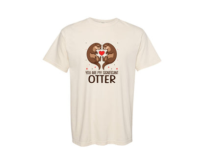 brand:Comfort Colors|color:Ivory|Significant Otter Cute Love T Shirt Graphic T-Shirt