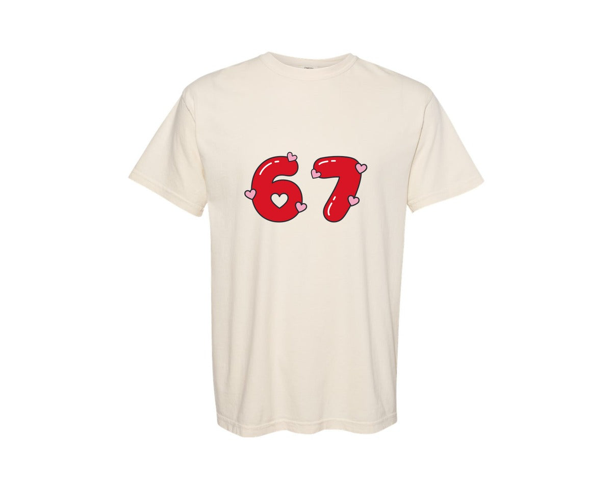 brand:Comfort Colors|color:Ivory|Valentine Six Seven Romantic Numbers Graphic T-Shirt