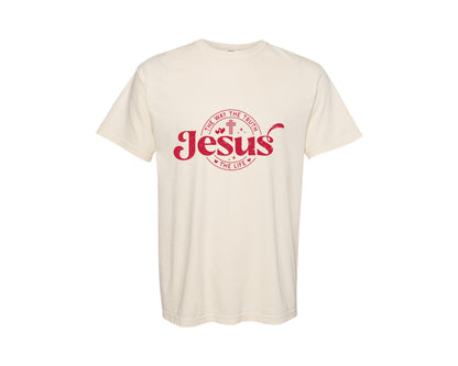 brand:Comfort Colors|color:Ivory|Jesus The Way The Truth The Life 6 Graphic T-Shirt