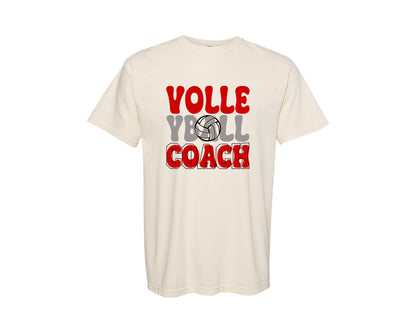 brand:Comfort Colors|color:Ivory|Volleyball Coach Volleyball Mom 2 Graphic T-Shirt