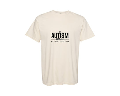 brand:Comfort Colors|color:Ivory|Autism Advocacy Autism Mom Love Graphic T-Shirt
