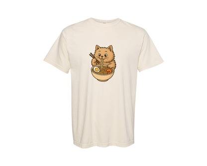 brand:Comfort Colors|color:Ivory|Ramen Cat T Shirt Japanese T Shirt Graphic T-Shirt