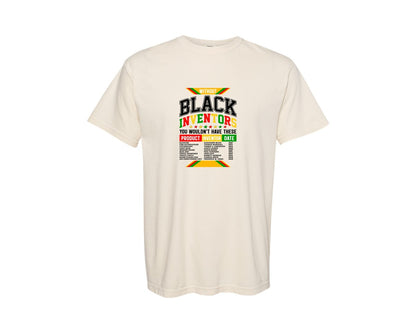 brand:Comfort Colors|color:Ivory|Black Inventors Black History Black Graphic T-Shirt