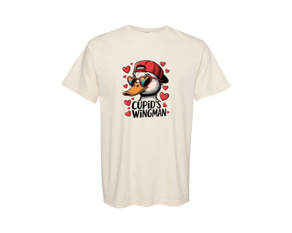 brand:Comfort Colors|color:Ivory|Cupids Wingman Funny Valentines 2 Graphic T-Shirt