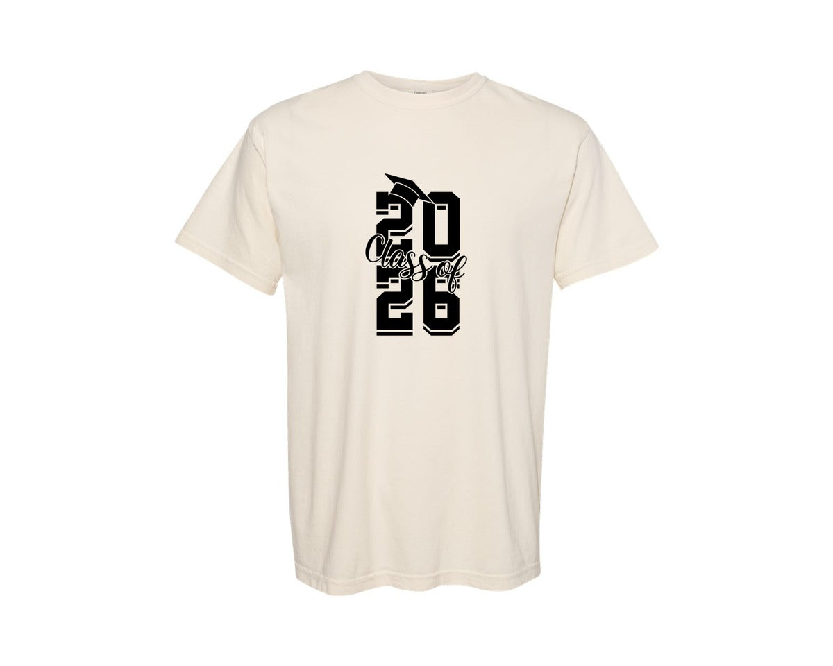 brand:Comfort Colors|color:Ivory|Retro Class Of 2026 Senior 2026 2 Graphic T-Shirt