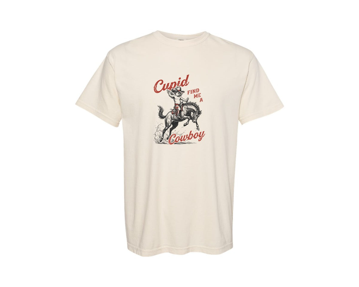 brand:Comfort Colors|color:Ivory|Cowboy Cupid Western Valentine Graphic T-Shirt